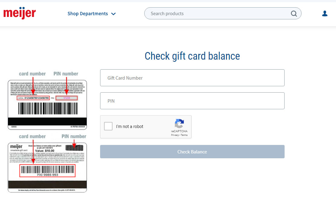 How to check my Meijer gift card balance
